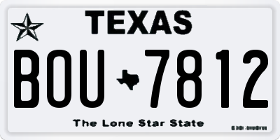 TX license plate BOU7812