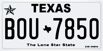 TX license plate BOU7850