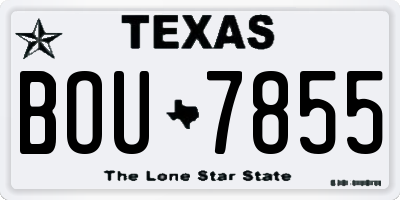 TX license plate BOU7855
