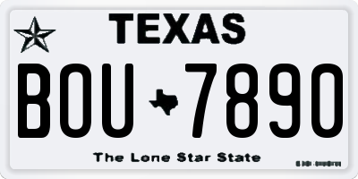 TX license plate BOU7890