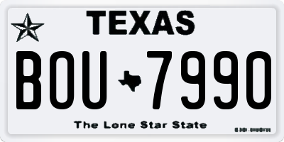 TX license plate BOU7990