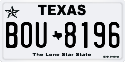TX license plate BOU8196