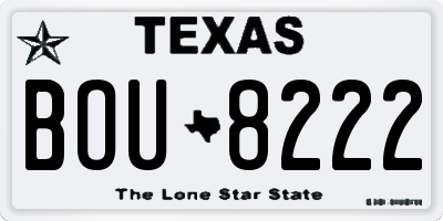 TX license plate BOU8222