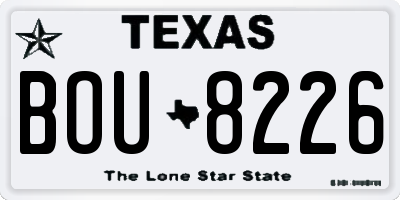 TX license plate BOU8226