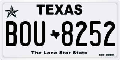 TX license plate BOU8252