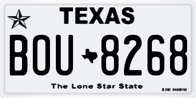 TX license plate BOU8268