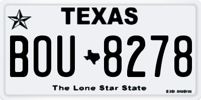 TX license plate BOU8278