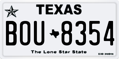 TX license plate BOU8354