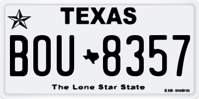 TX license plate BOU8357