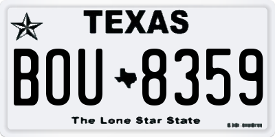 TX license plate BOU8359