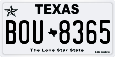 TX license plate BOU8365