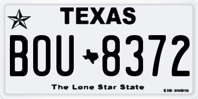 TX license plate BOU8372