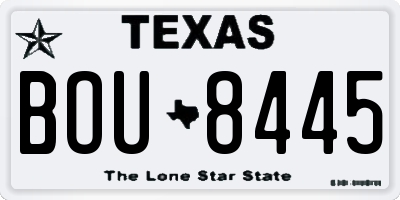 TX license plate BOU8445
