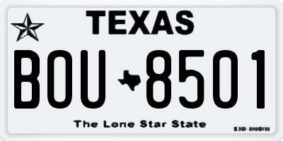 TX license plate BOU8501