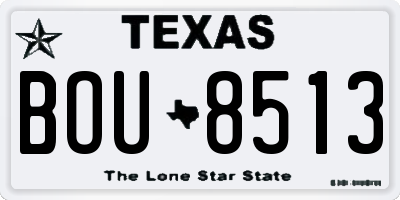 TX license plate BOU8513