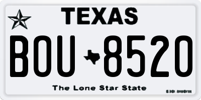 TX license plate BOU8520