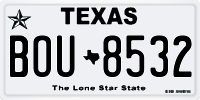 TX license plate BOU8532