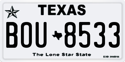 TX license plate BOU8533