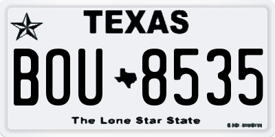 TX license plate BOU8535