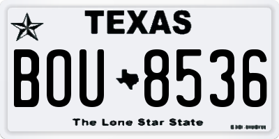 TX license plate BOU8536