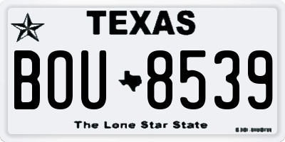 TX license plate BOU8539