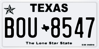 TX license plate BOU8547