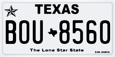 TX license plate BOU8560