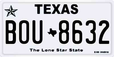 TX license plate BOU8632