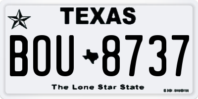 TX license plate BOU8737