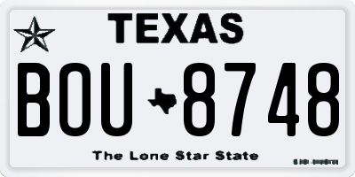 TX license plate BOU8748