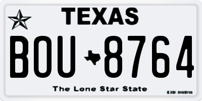 TX license plate BOU8764