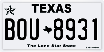 TX license plate BOU8931