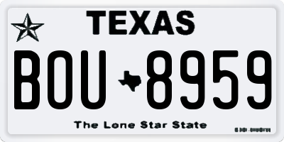 TX license plate BOU8959