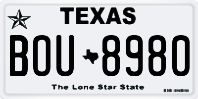 TX license plate BOU8980