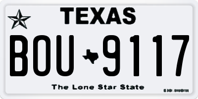 TX license plate BOU9117