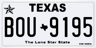 TX license plate BOU9195