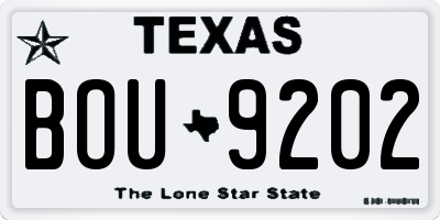 TX license plate BOU9202