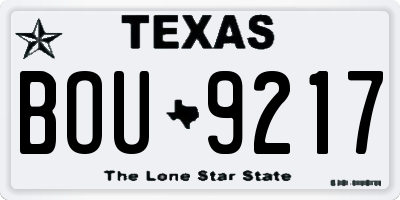 TX license plate BOU9217