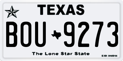TX license plate BOU9273