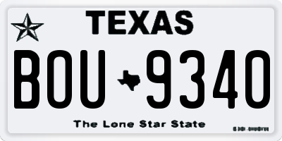 TX license plate BOU9340