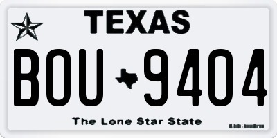 TX license plate BOU9404