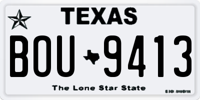 TX license plate BOU9413