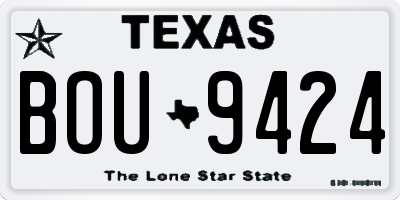 TX license plate BOU9424