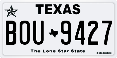 TX license plate BOU9427