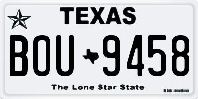 TX license plate BOU9458