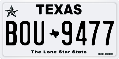 TX license plate BOU9477