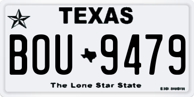 TX license plate BOU9479