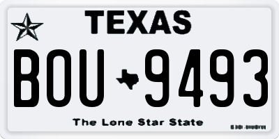TX license plate BOU9493