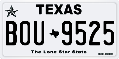 TX license plate BOU9525