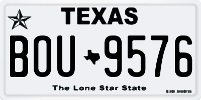 TX license plate BOU9576